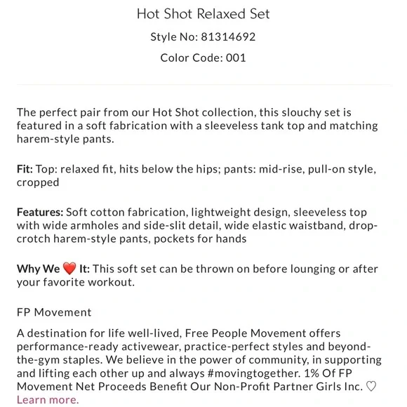 FP Movement Hot Shot Relaxed Set - Picture 6 of 6